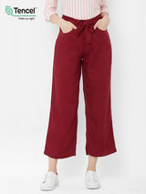 K5031 High-Rise Wide Leg Jeans - Wine