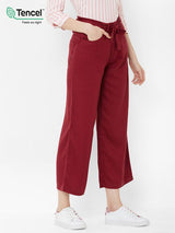 K5031 High-Rise Wide Leg Jeans - Wine