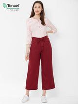 K5031 High-Rise Wide Leg Jeans - Wine