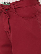 K5031 High-Rise Wide Leg Jeans - Wine