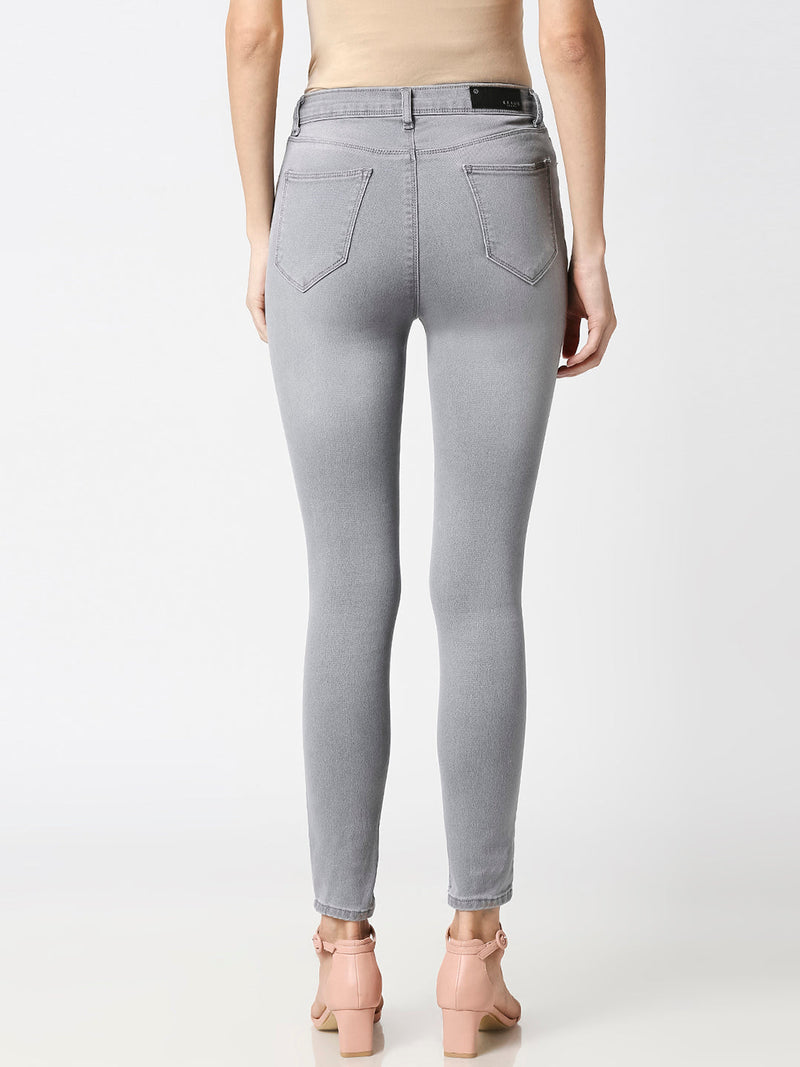 K3051 Mid-Rise Skinny Jeans - Grey