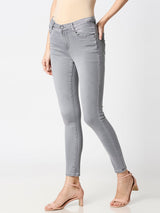 K3051 Mid-Rise Skinny Jeans - Grey