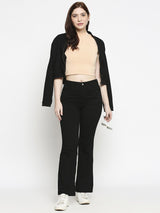 K5013 High Rise Flared Jeans - Black