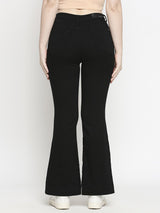 K5013 High Rise Flared Jeans - Black