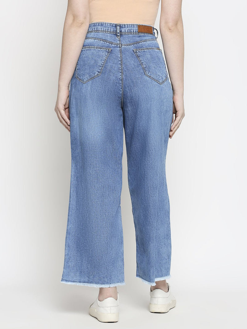 K5031 High Rise Wide Leg Jeans - Blue
