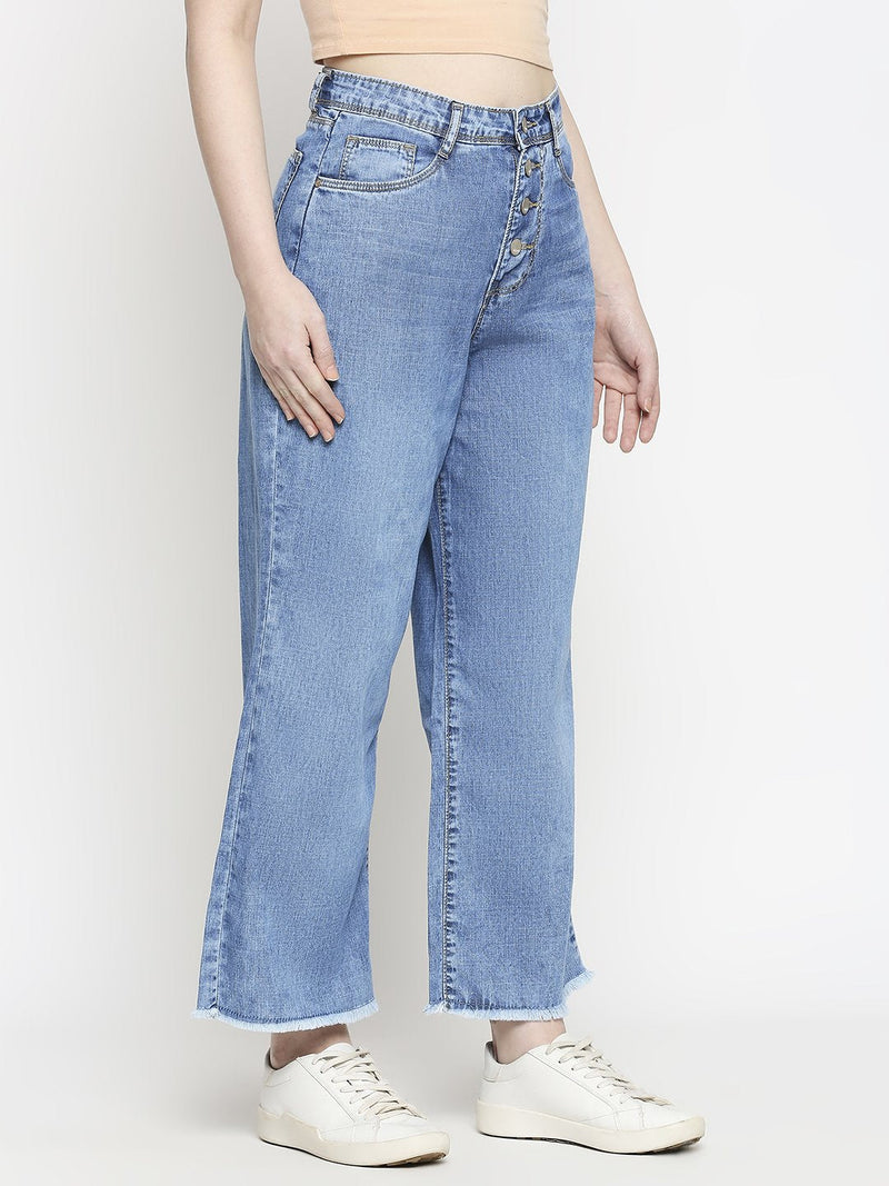 K5031 High Rise Wide Leg Jeans - Blue