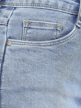 Women Solid Denim Straight Skirt - Mid Blue