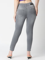 K4014 High-Rise Skinny Jeans - Grey