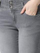 K4014 High-Rise Skinny Jeans - Grey