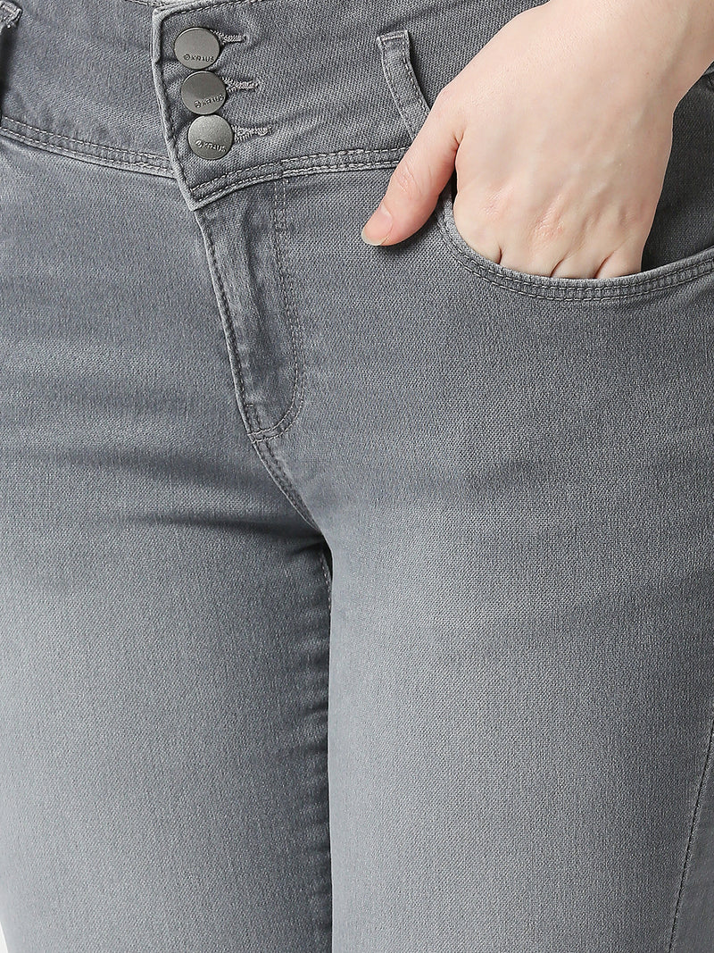 K4014 High-Rise Skinny Jeans - Grey