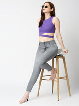 K4014 High-Rise Skinny Jeans - Grey