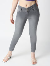K4014 High-Rise Skinny Jeans - Grey
