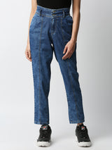 High-Rise Baggy Fit Jeans - Blue