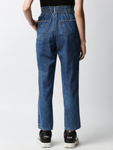 High-Rise Baggy Fit Jeans - Blue