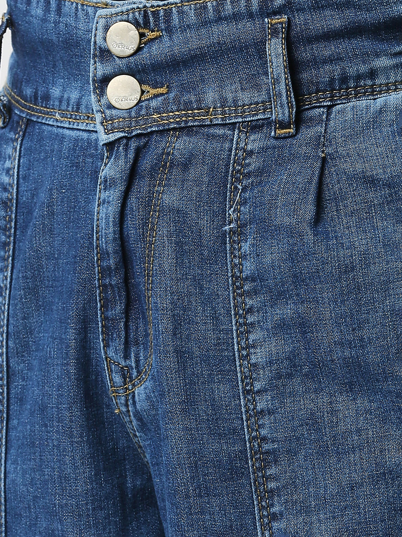 High-Rise Baggy Fit Jeans - Blue