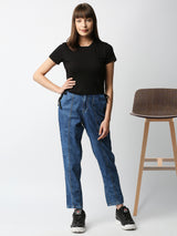 High-Rise Baggy Fit Jeans - Blue