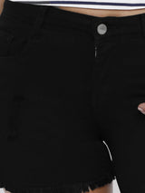 Women K4041 Highrise Shorts - Black