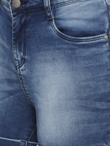 K4041 High-Rise Slim Shorts - Dark Blue
