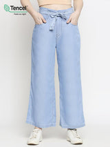 K5031 High Rise Wide Leg Jeans - Light Blue