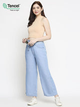 K5031 High Rise Wide Leg Jeans - Light Blue