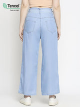 K5031 High Rise Wide Leg Jeans - Light Blue