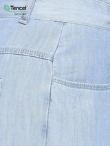K5031 High Rise Wide Leg Jeans - Light Blue