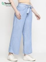 K5031 High Rise Wide Leg Jeans - Light Blue