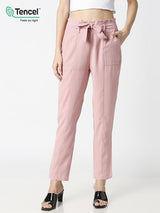 High-Rise Paper Bag Culottes - Blush Pink