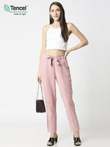 High-Rise Paper Bag Culottes - Blush Pink
