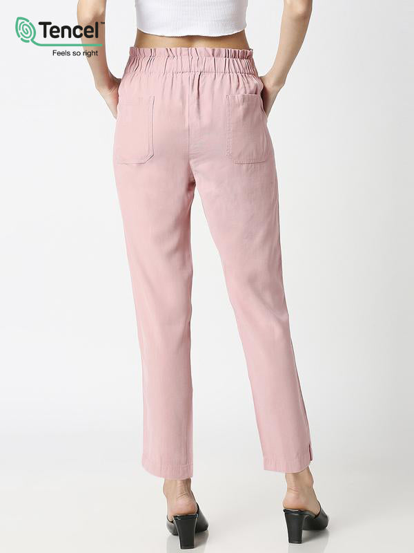 High-Rise Paper Bag Culottes - Blush Pink