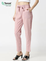 High-Rise Paper Bag Culottes - Blush Pink