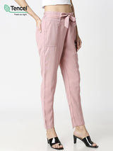 High-Rise Paper Bag Culottes - Blush Pink