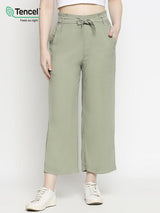 Regular Fit Solid Culottes - Light Olive