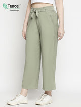Regular Fit Solid Culottes - Light Olive
