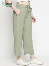Regular Fit Solid Culottes - Light Olive
