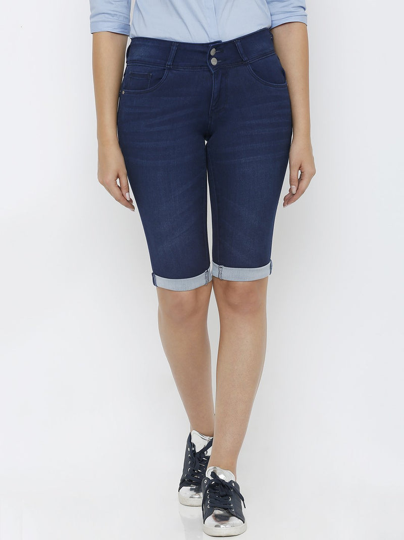 Mid-Rise Pedal Pusher - Dark Blue