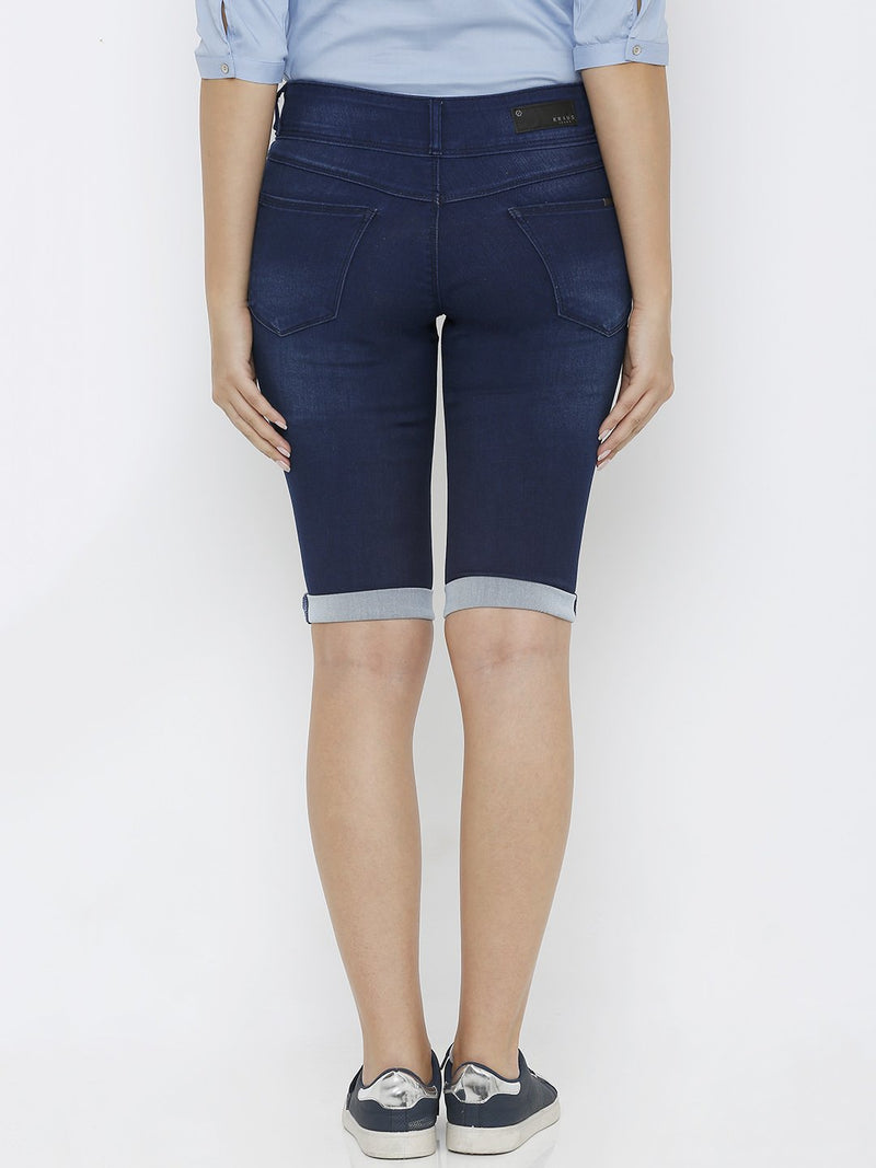 Mid-Rise Pedal Pusher - Dark Blue
