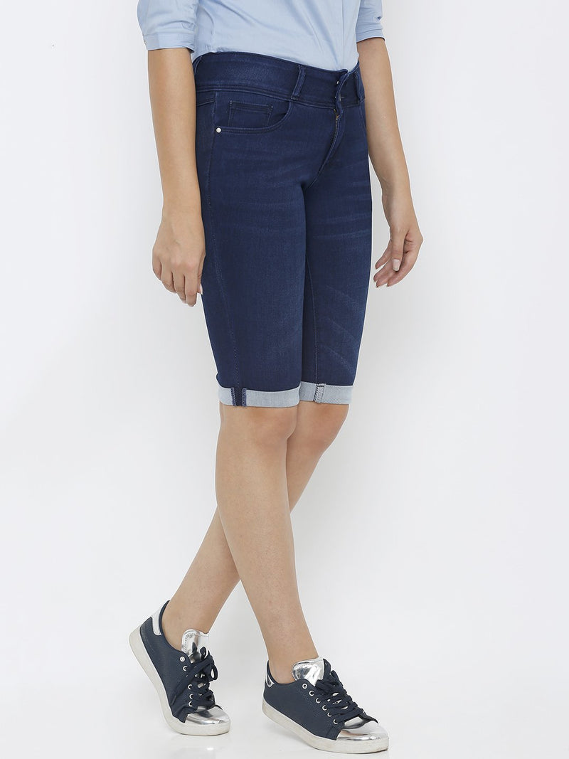 Mid-Rise Pedal Pusher - Dark Blue