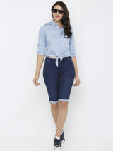 Mid-Rise Pedal Pusher - Dark Blue
