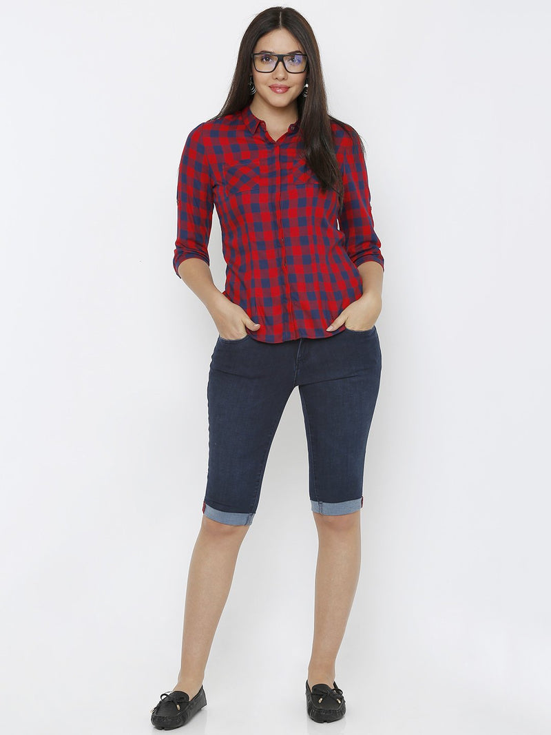 Mid-Rise Pedal Pusher - Dark Blue