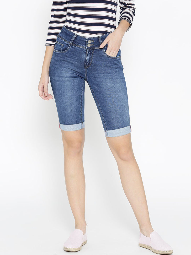 Mid-Rise Pedal Pusher - Dark Blue