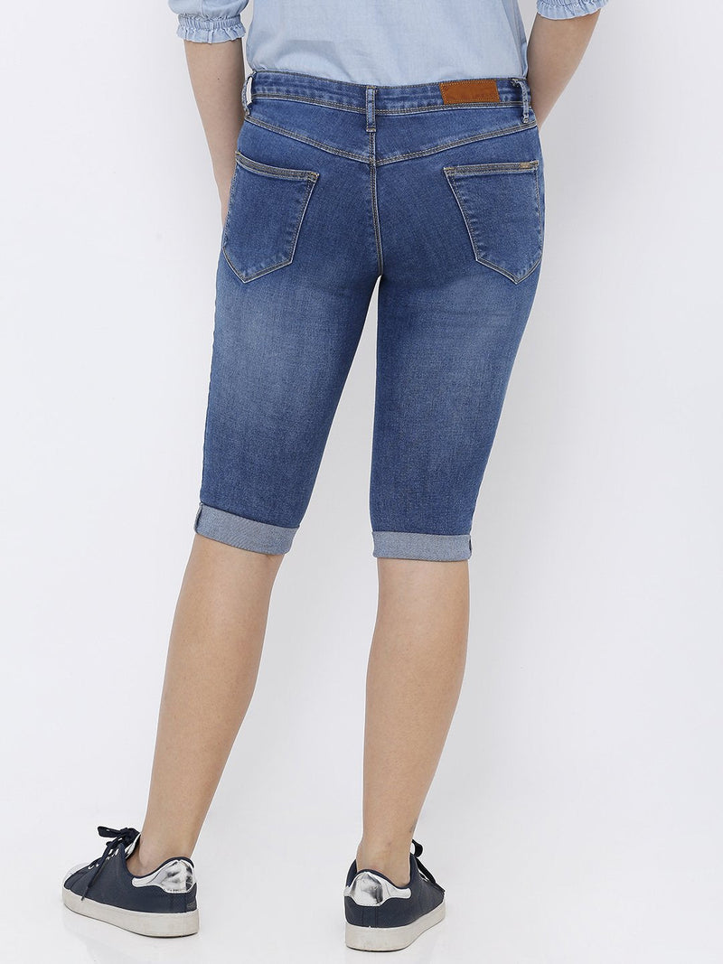 Mid-Rise Pedal Pusher - Blue
