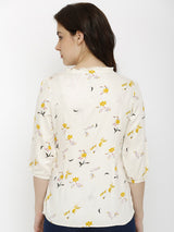 Floral Printed Top - Off White