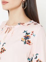 Peach Woven Printed Top - Peach