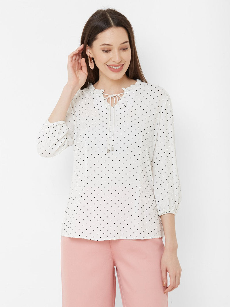 Printed Top - White Black