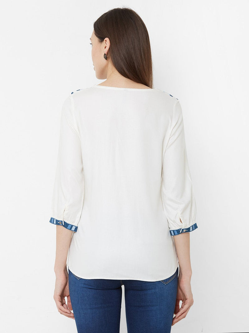 Embroidered Top - Off White