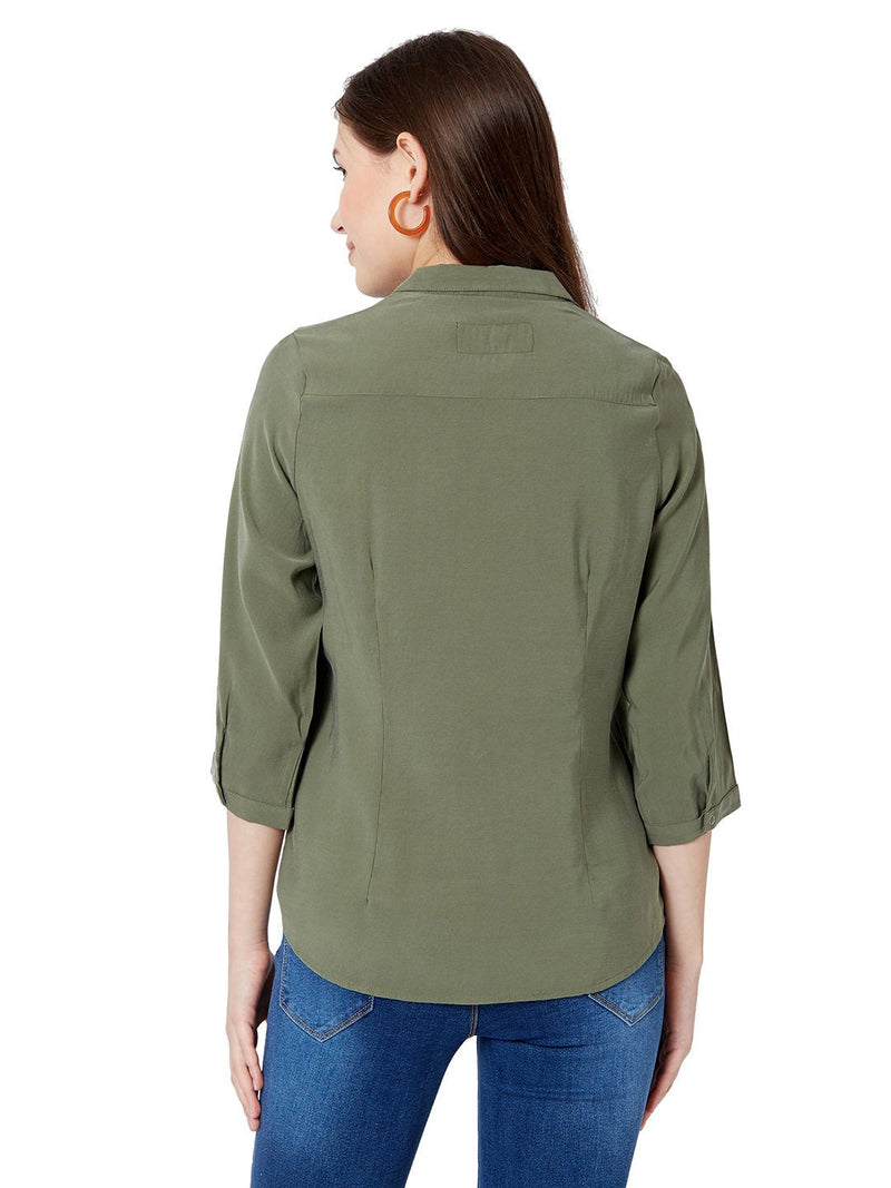 Women Regular Fit Casual Shirt - Olive