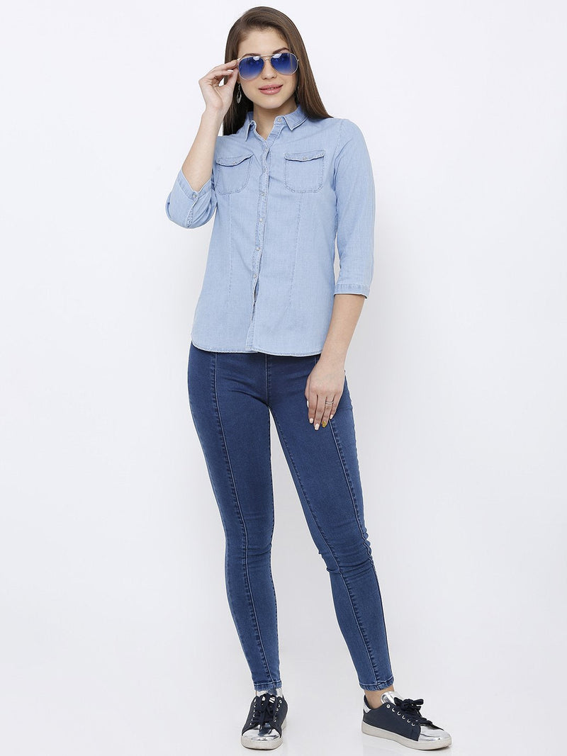 Regular Fit Casual Shirt - Light Blue