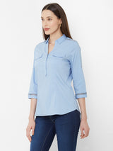 Solid A-Line Top - Sky Blue