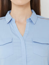 Solid A-Line Top - Sky Blue
